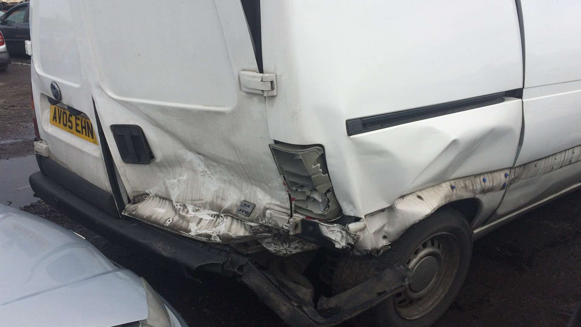 The damage to James Morrison's van