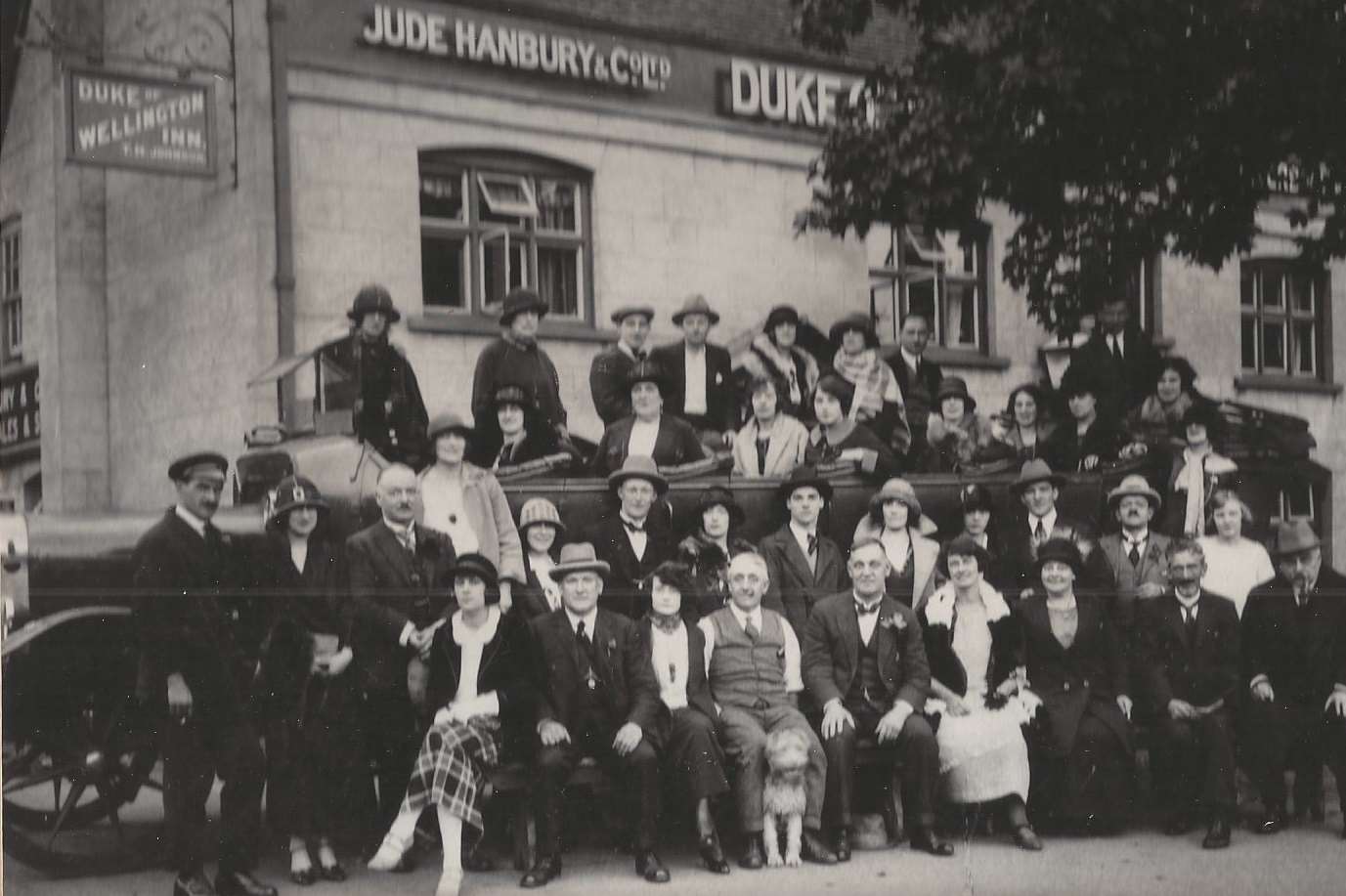 Pub regulars recreated this historical photo to mark the occasion
