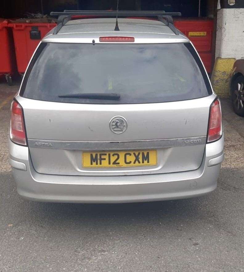 The Vauxhall Astra was stolen this morning from the Dartford charity. Picture: Dogslostcj