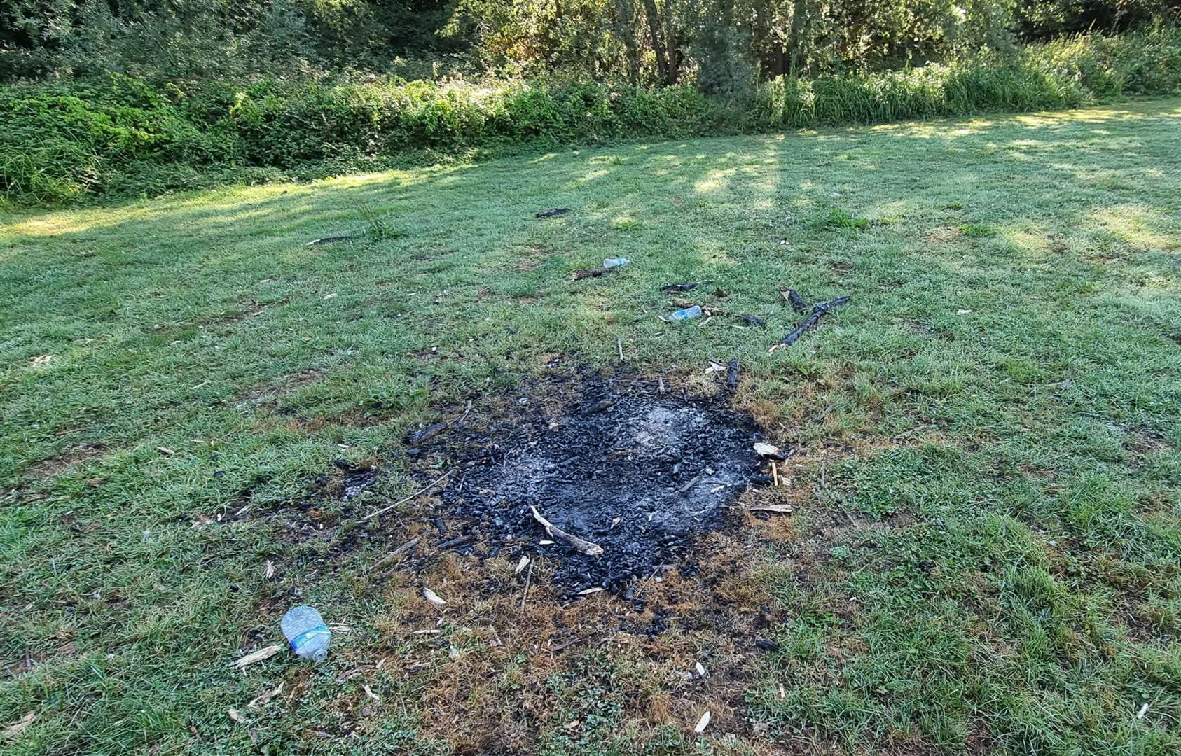 Simon Higgins says he is "terrified" for nearby houses and wildlife after discovering burnt patches of land at the park