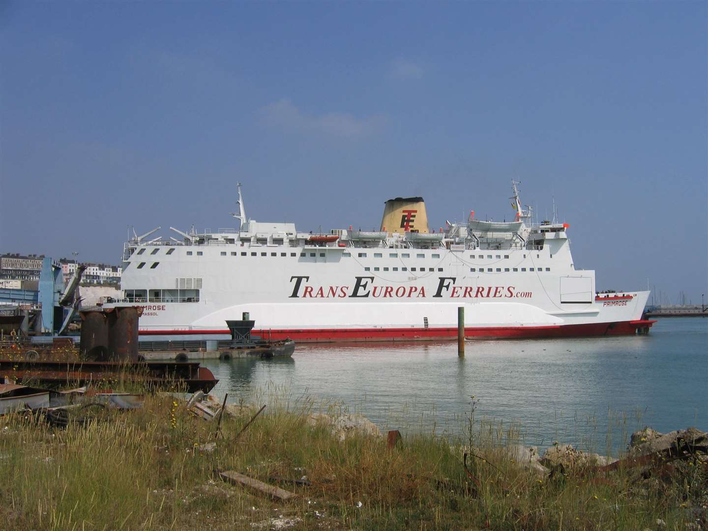 TransEuropa ferry berthed in the Port of Ramsgate. Funding has been cut to keep the port ready for ferries (7091021)