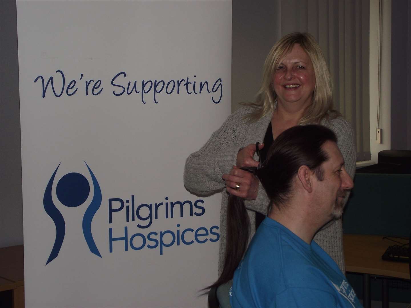 In 2013, Daryn raised money for Pilgrims Hospices by getting his hair cut after nine years. Picture: Deirdre Mewse