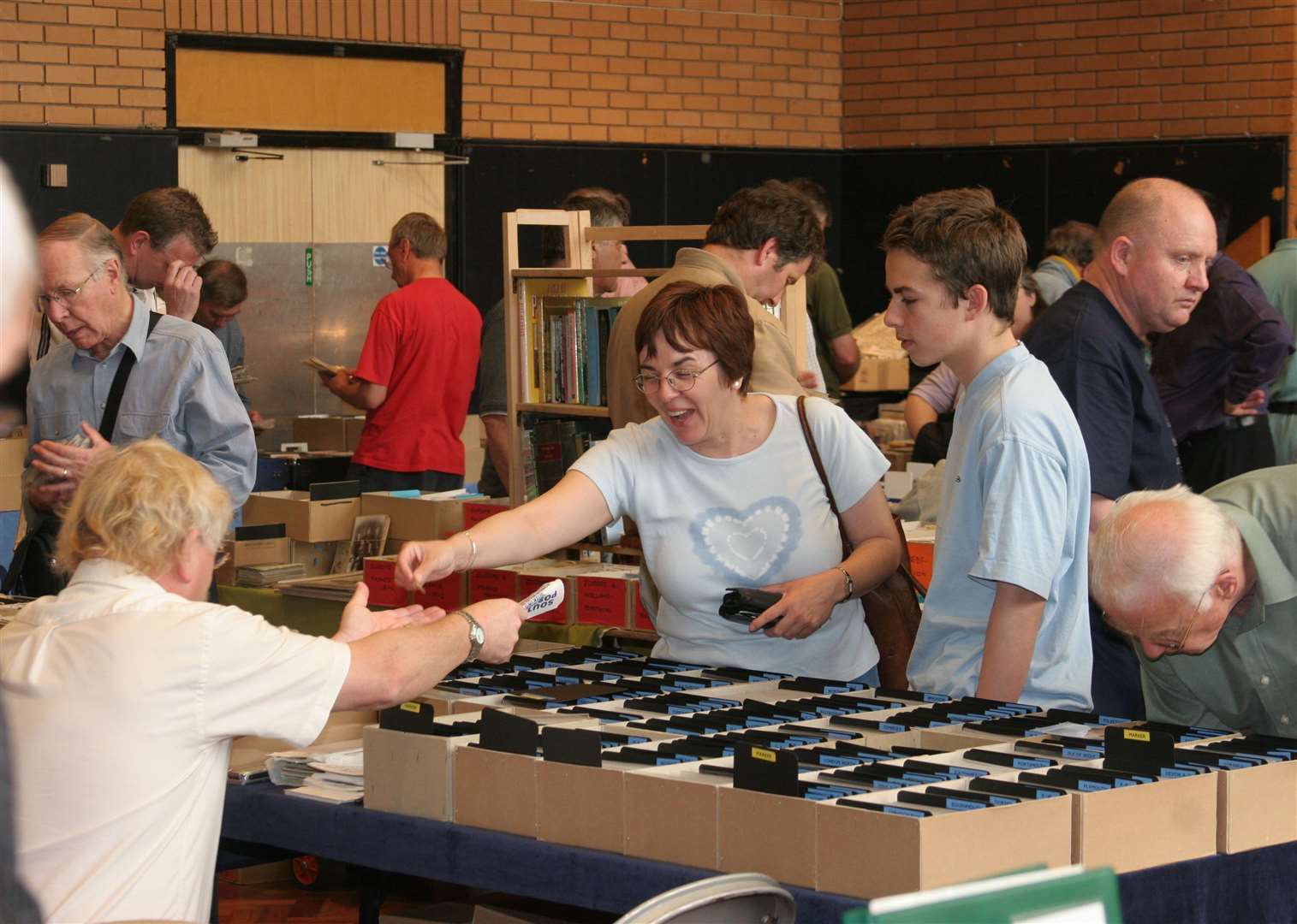 Customers at a postcard fair at the centre in 2005