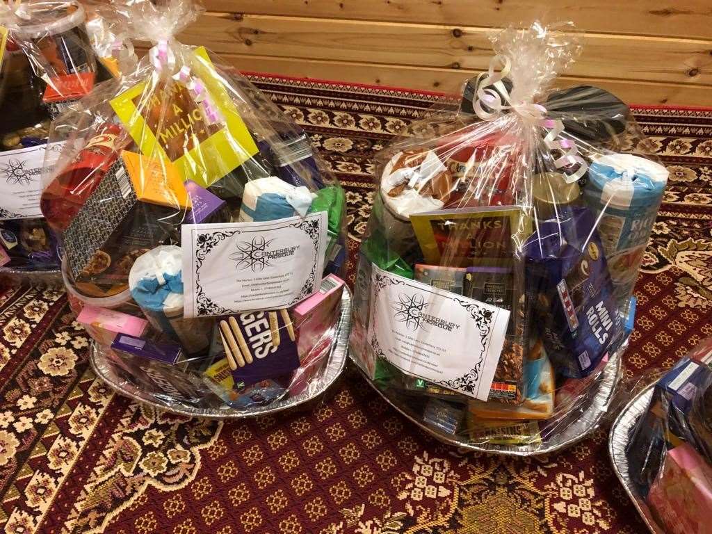 Hampers were delivered to the emergency, essential and medical services by members of Canterbury Mosque. Picture: Canterbury Mosque