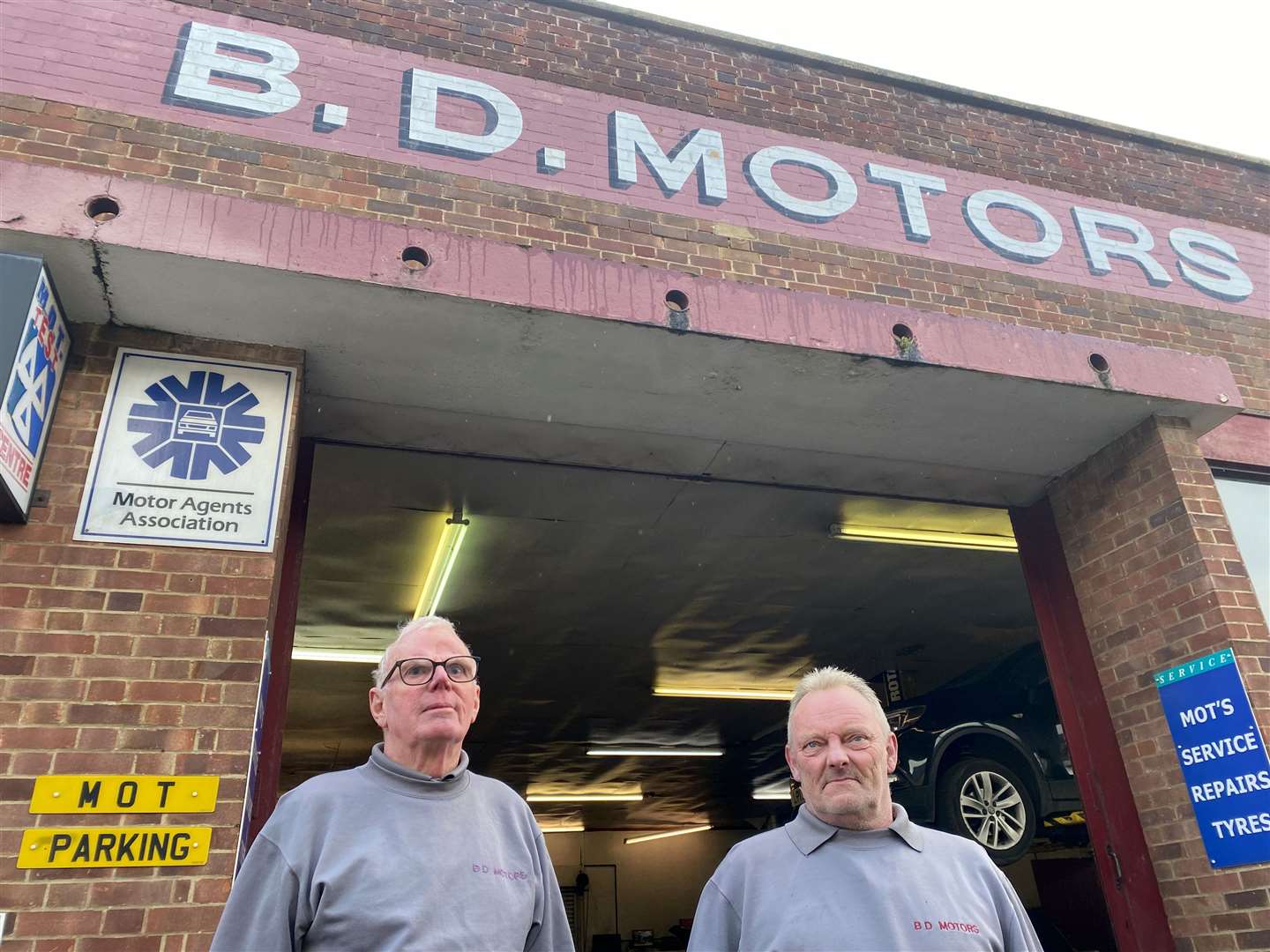 Alf Reed has run B D Motors since it started, while Adrian Shoosmith joined 40 years ago