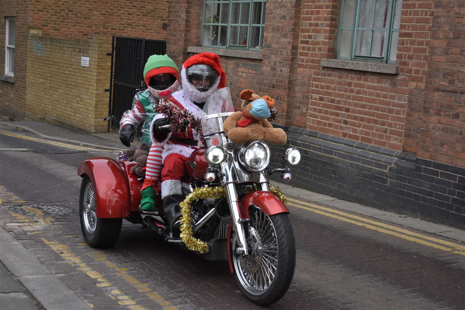 Santa adopted an unconvential mode of transport. Photo: Jason Arthur