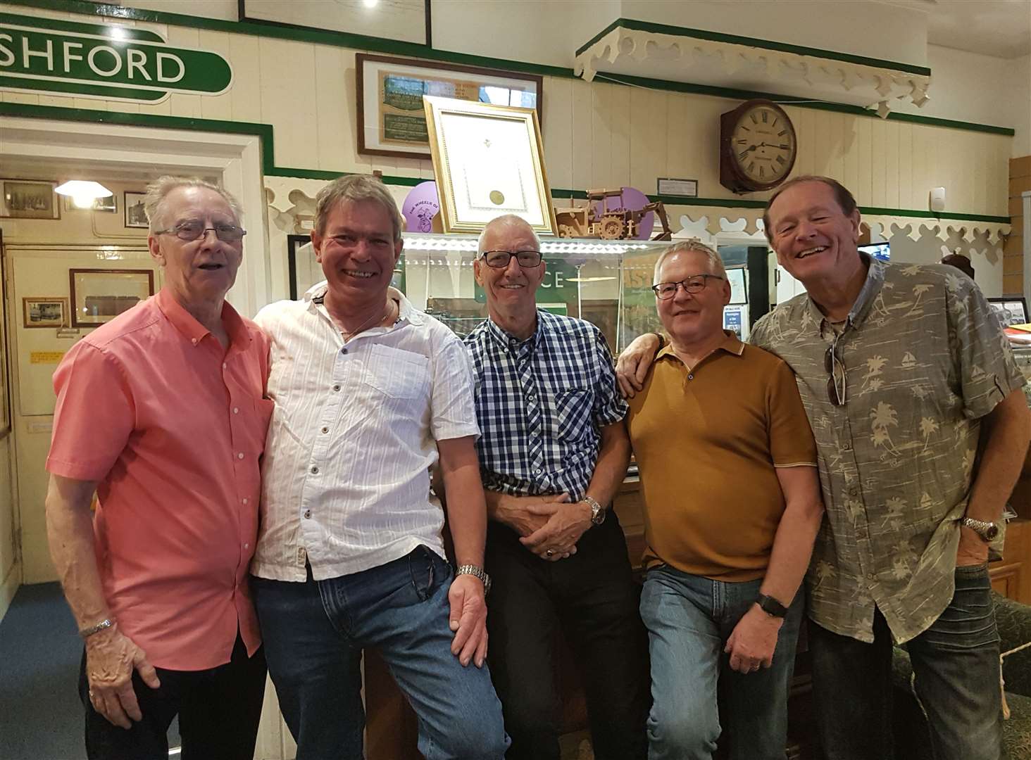 The apprentices reunited, Tony Jenkins, Bob Paddon, David Jenkins, Terry Watson and Steve Goldup