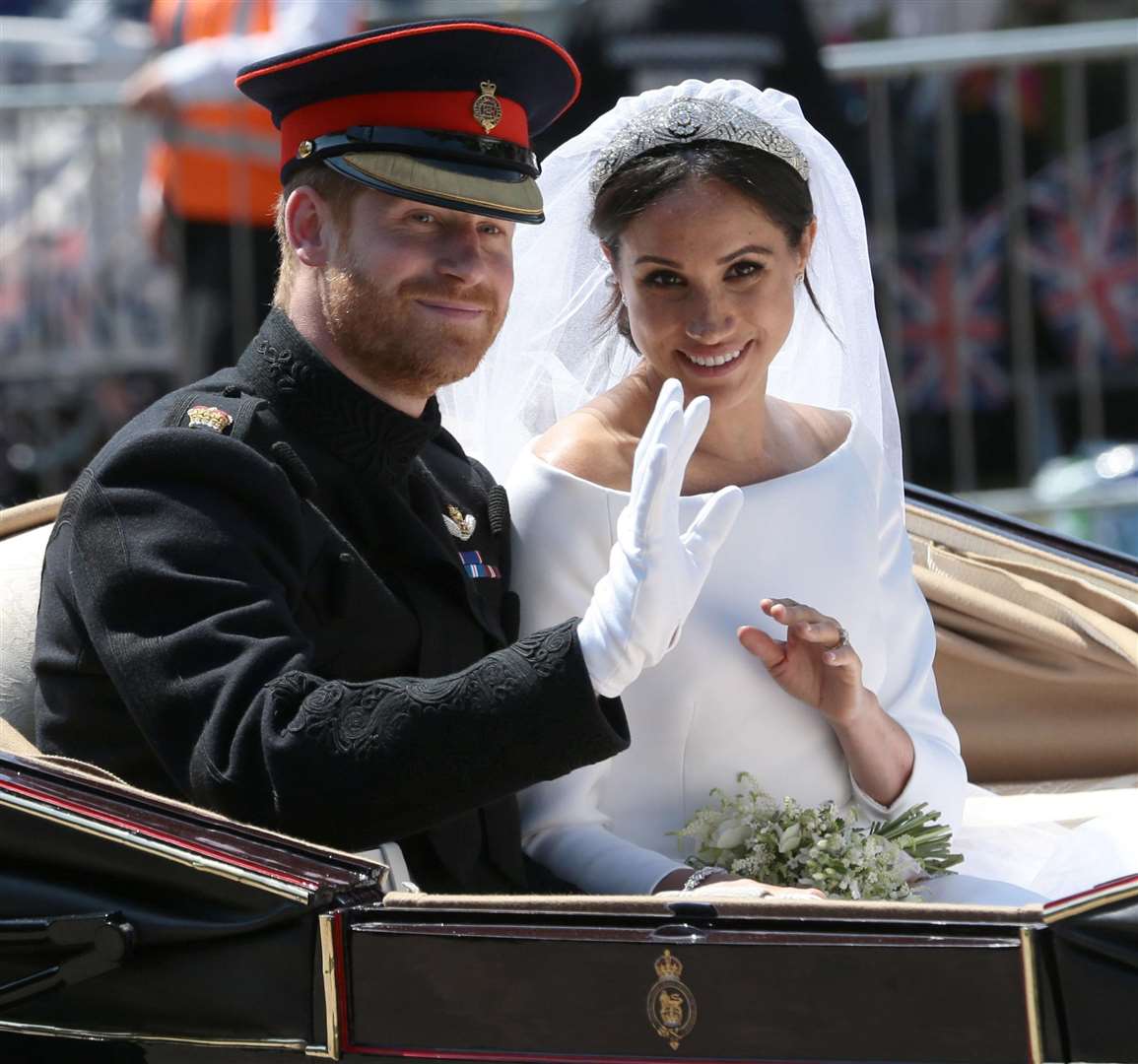 Prince Harry and Meghan Markle on their wedding day Picture: Aaron Chown/PA