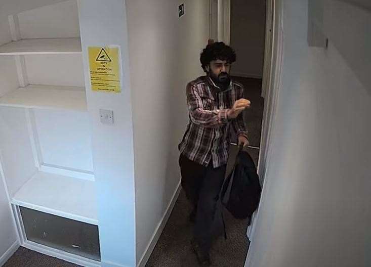 Seyed Iman Tabarhosseini returns to his flat in Dover after committing murder