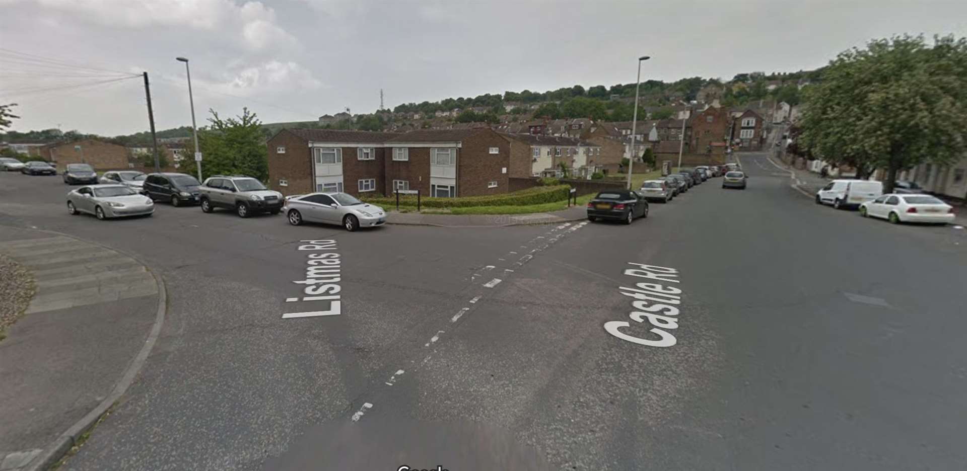 A teen has been stabbed outside Castle Road and Listmas Road in Chatham. Picture: Google Street View (52904427)