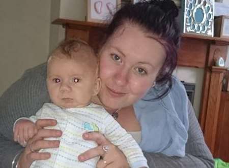 Natalie Spicer with son Harvey Coyle the day before he died