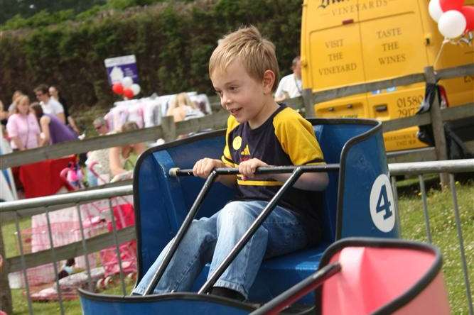 Five-year-old Alex Player enjoying the ride