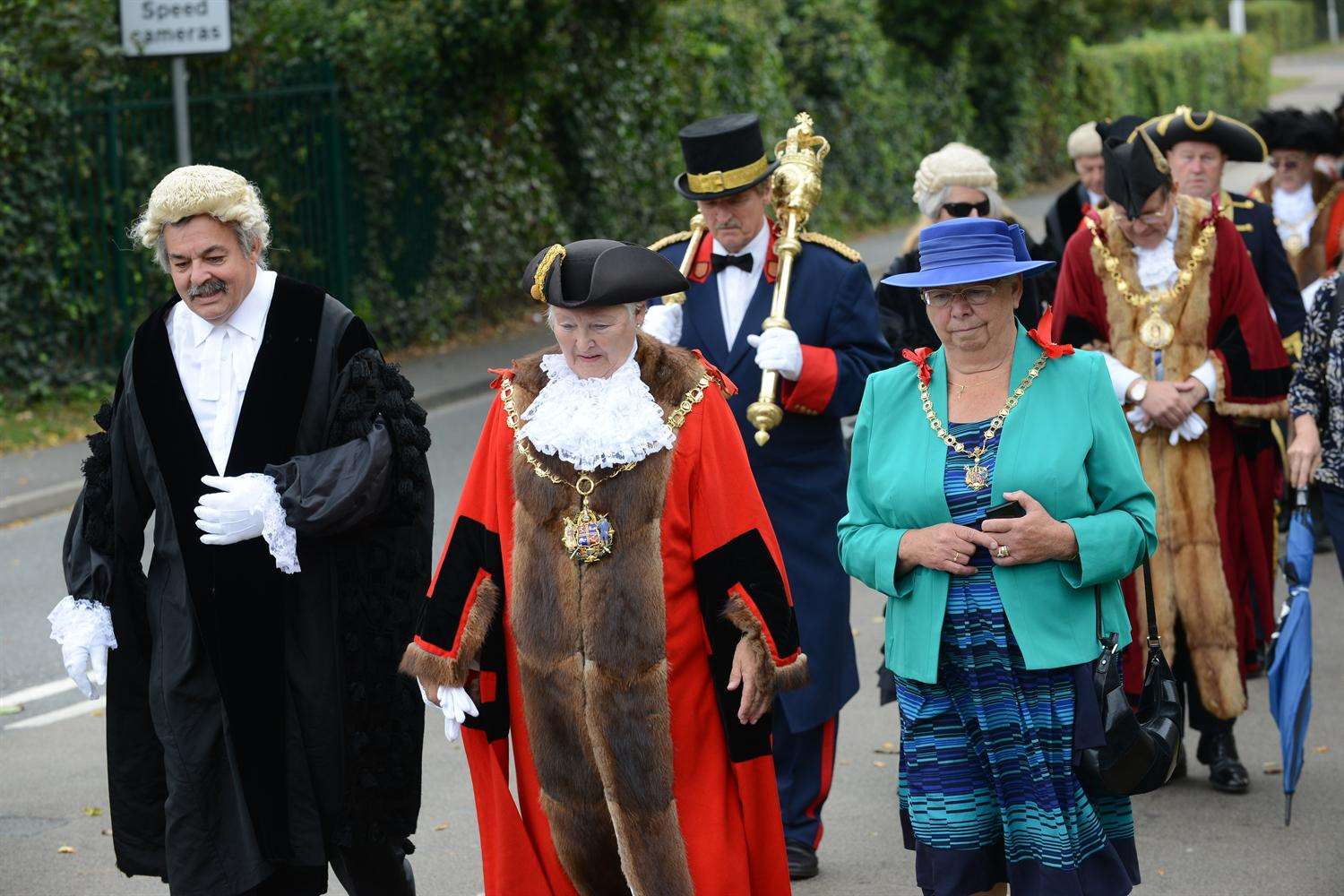 The Speaker's Day procession setting off from the Marsh Academy in New Romney.