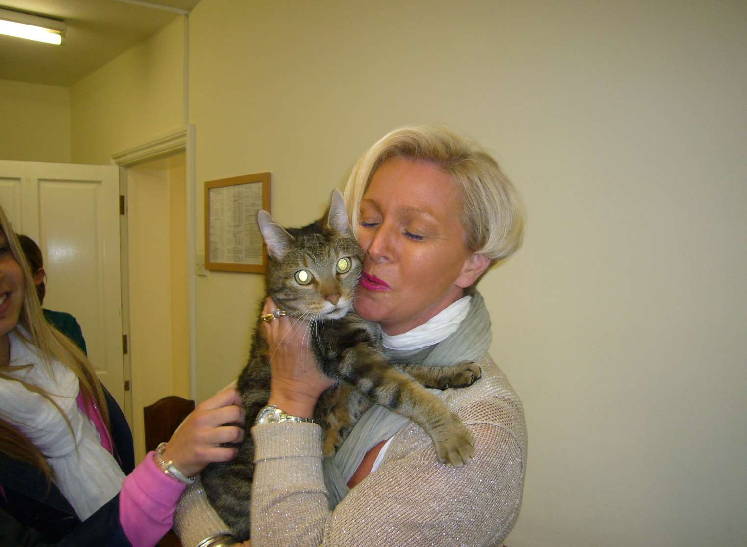 Poussey the cat is reunited with her French owners at Dover