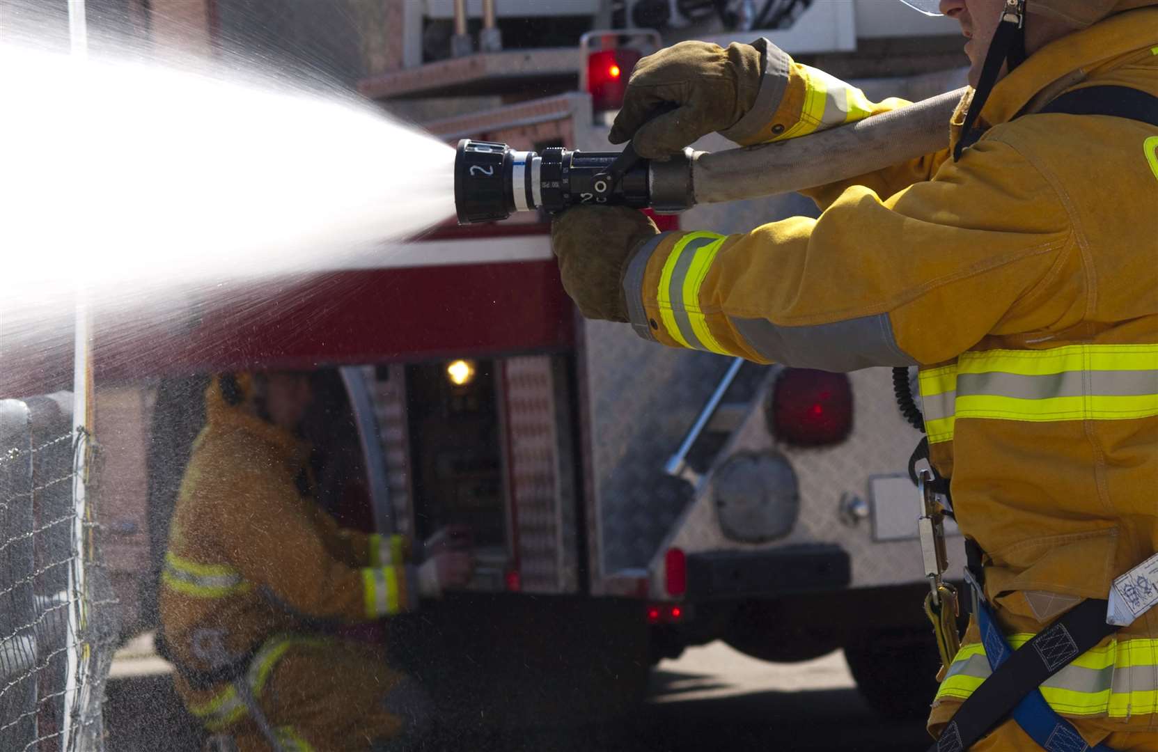 Firefighters used hose jets to tackle the flames. Stock picture