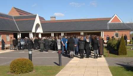 A large crowd of mourners at the crematorium. Picture: Barry Crayford
