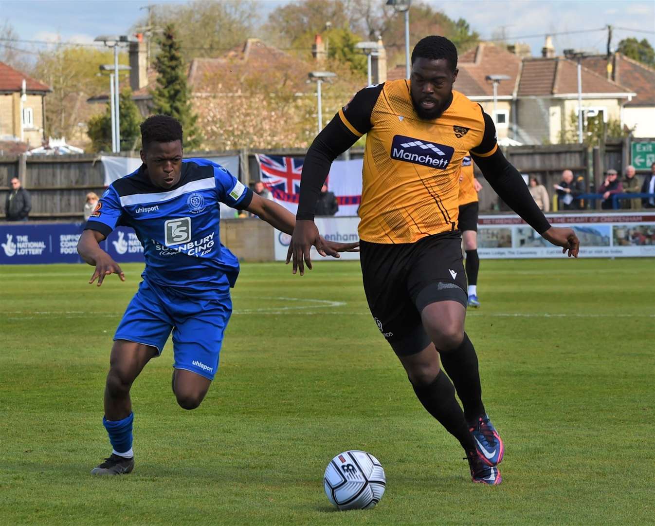 Jerome Binnom-Williams gets forward from left-back during Maidstone's win at Chippenham Picture: Steve Terrell
