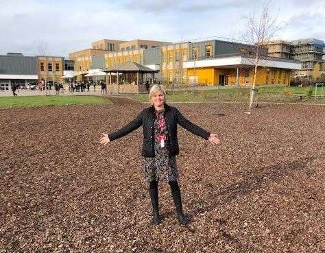Julie Forsythe, head teacher at Cherry Orchard Primary Academy at the site where the open air classroom will go. Picture: EDC (43586080)