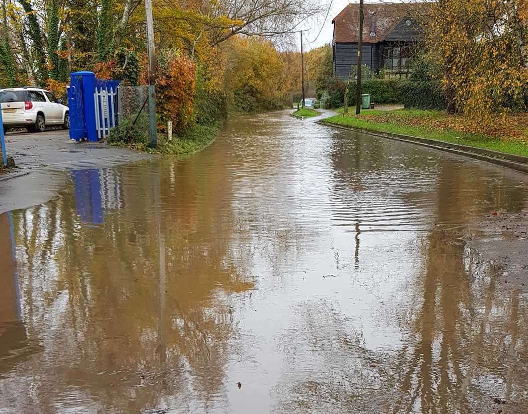 Flooding in Laddingford on Sunday. Picture: Liz McCluskey