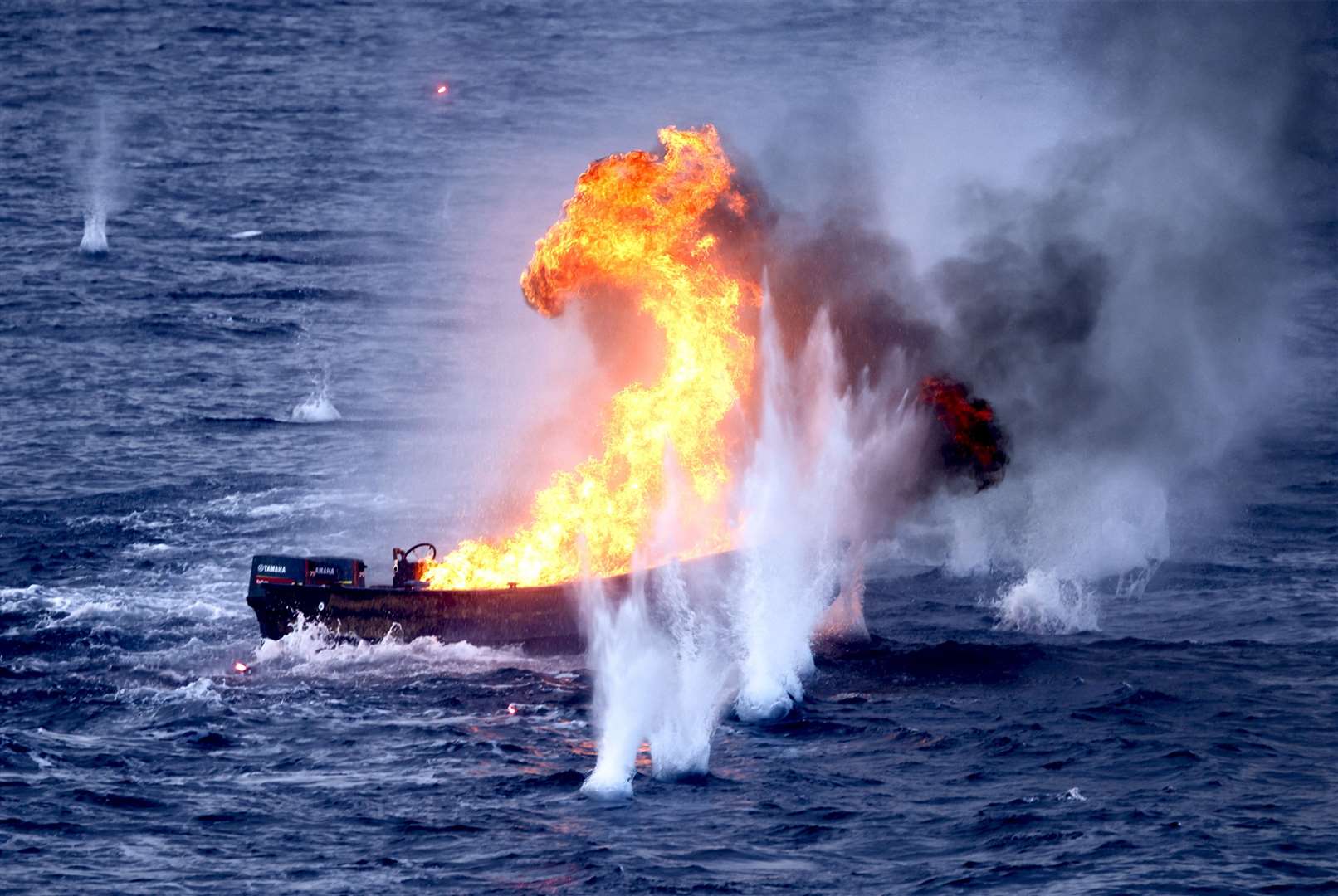 Cocaine smugglers' vessel is sunk in drugs bust Picture: Royal Navy