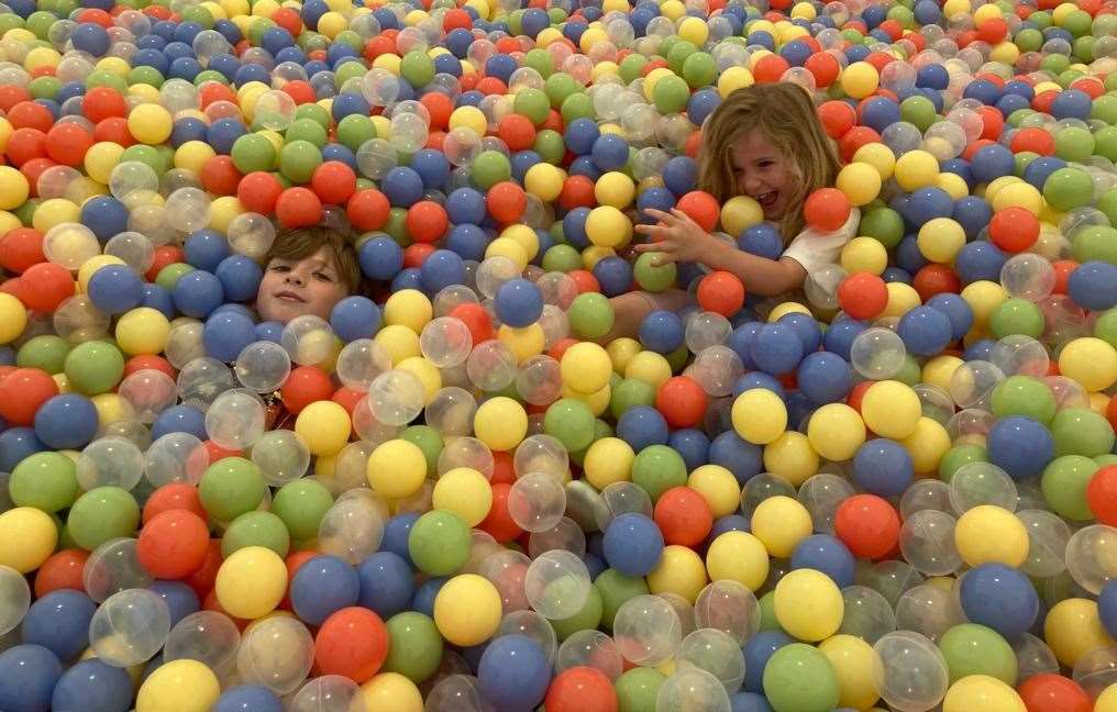Fun in the ball pit before the games began