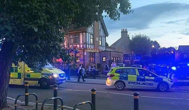 Emergency services at the scene of the incident in Chiselhurst in July. Picture: @Kent_999s