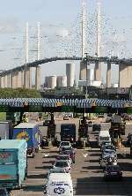 Tailbacks at the Dartford Crossing toll booths. Picture: RICHARD EATON