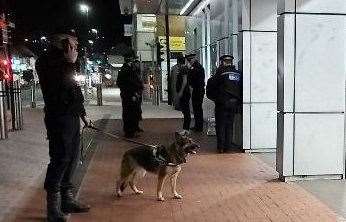 Sniffer dogs were helping officers at Tonbridge Railway Station