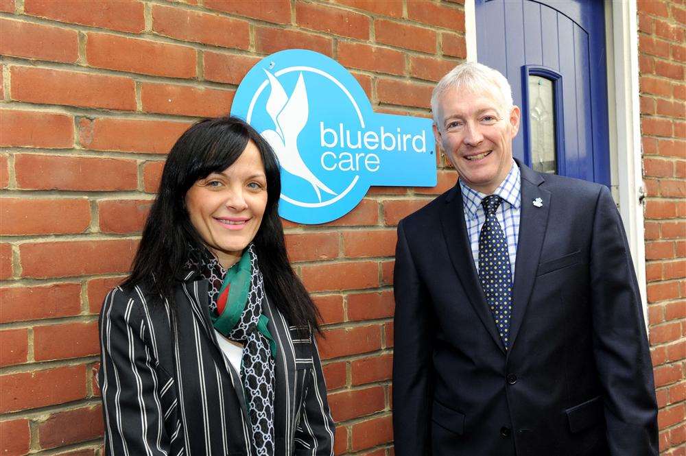 Charmaine Grech and Andrew Gillett at Bluebird Care