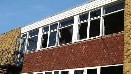 The damage to first floor windows meant some areas of the school were out of bounds