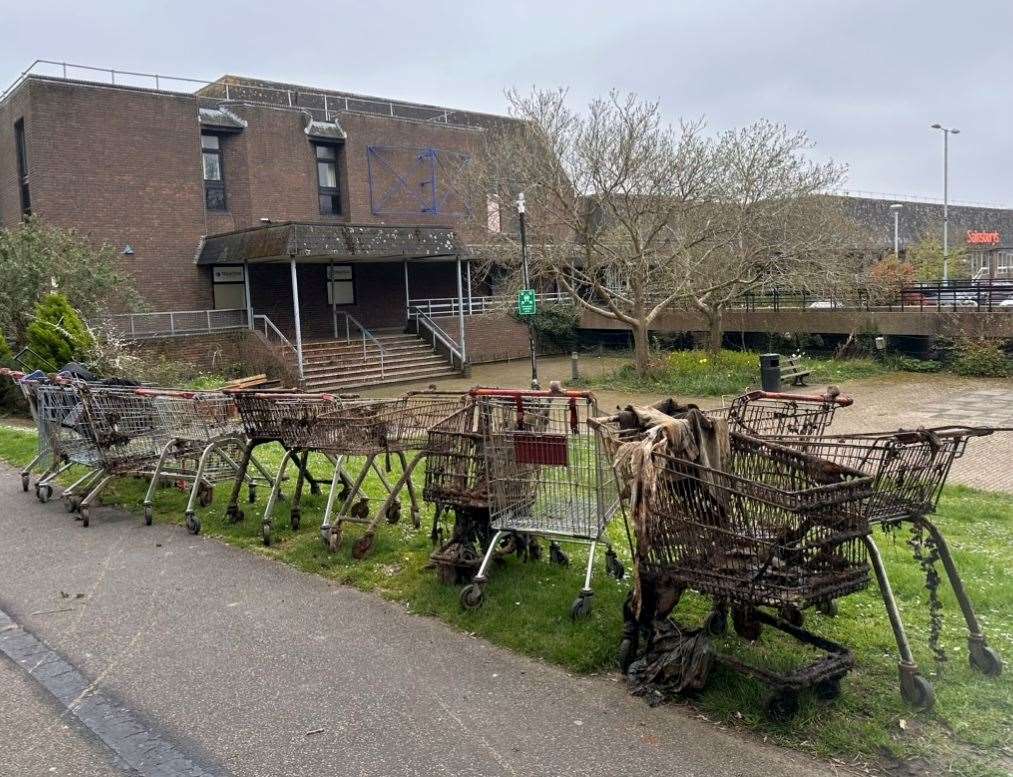 The trollies were collected from a part of the river next to Sainsburys