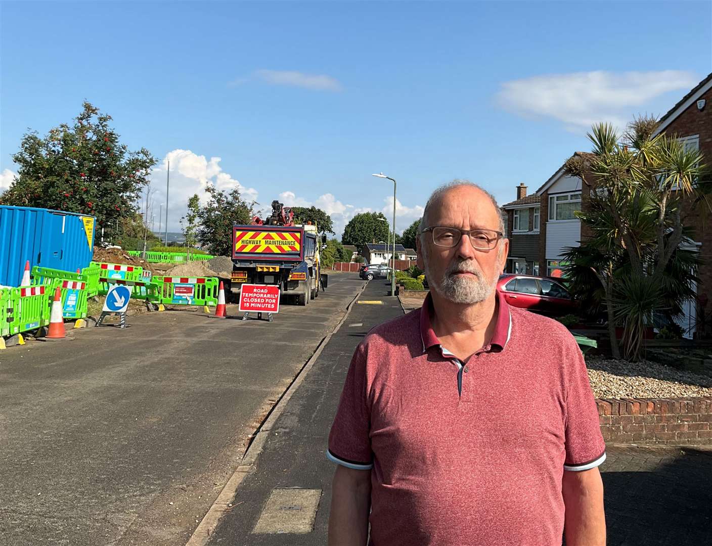 Alan Edwards of Adisham Drive, Allington, says a grass verge outside his home is being used as a "dump" by CityFibre. Picture: Alan Edwards