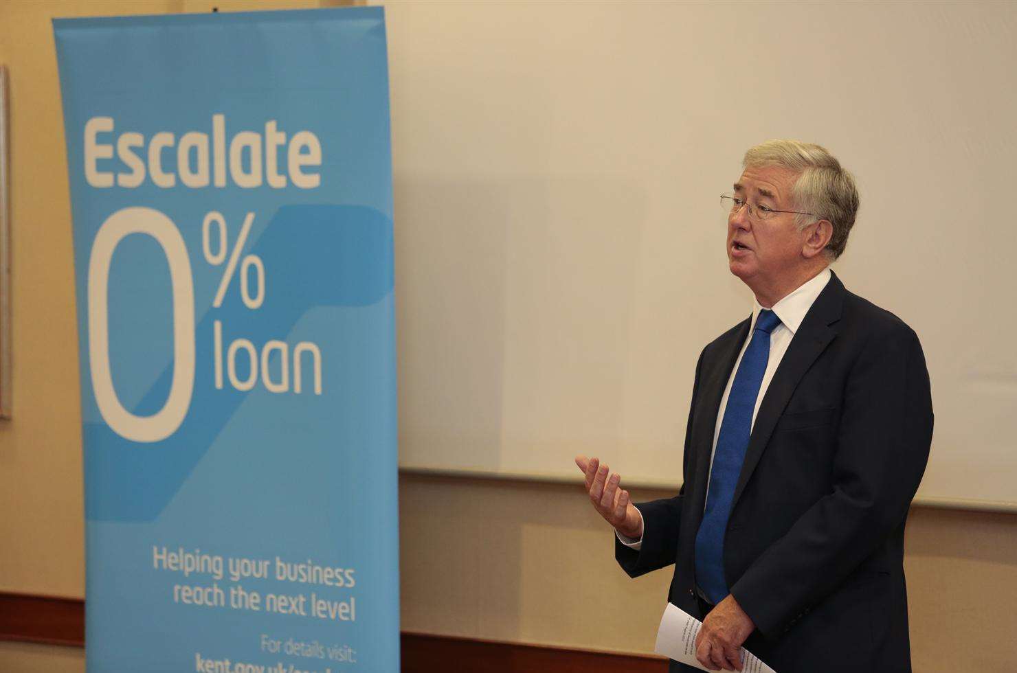 Michael Fallon discussed the Escalate scheme which provides interest free loans and funding