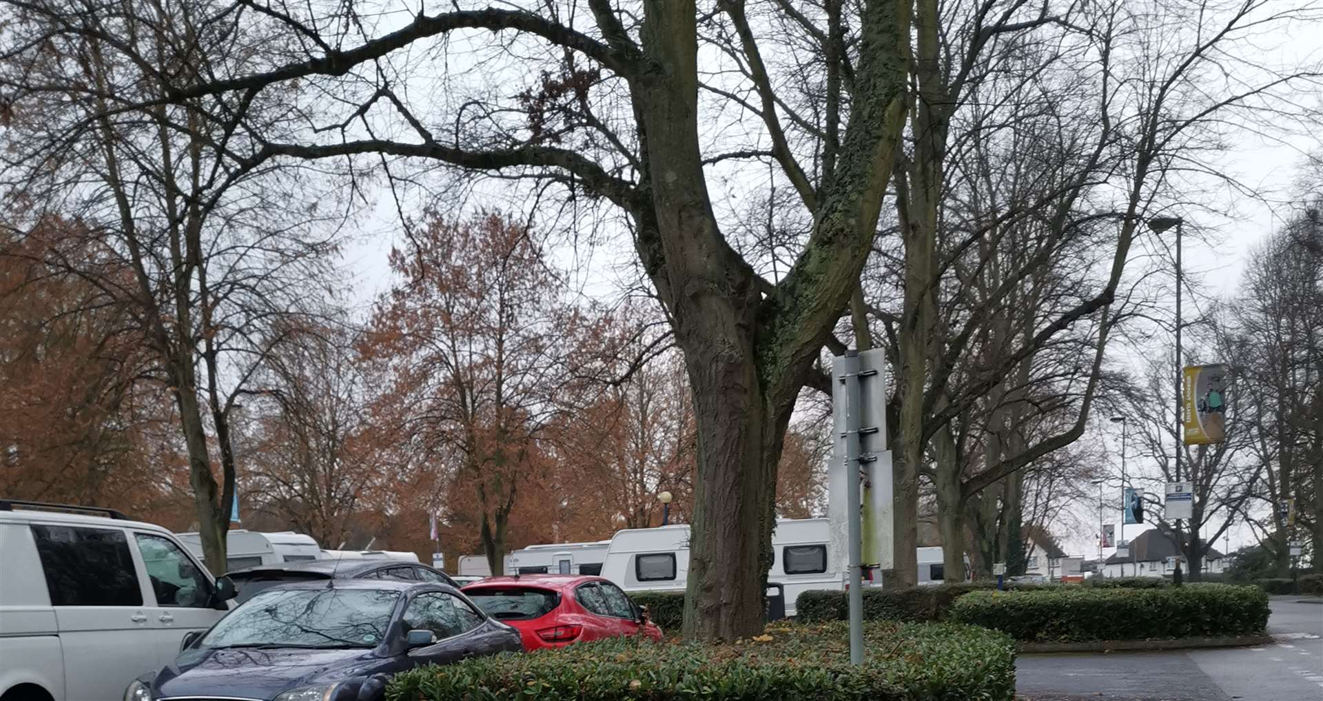 Travellers spotted at Moat Park in Maidstone