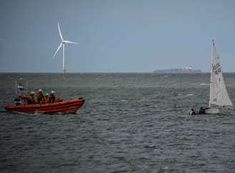 Lifeboat crews arrive to help. Picture by Adrian Bennett