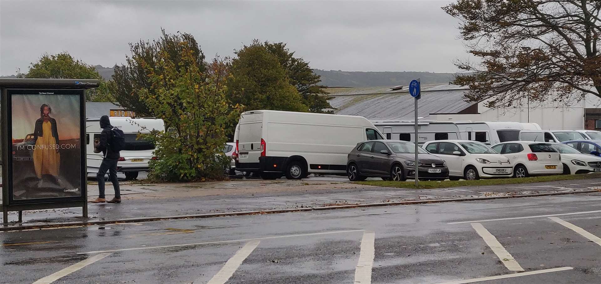 A camp has sprung up in the car park off Cheriton Road, Folkestone. Picture: Rhys Griffiths