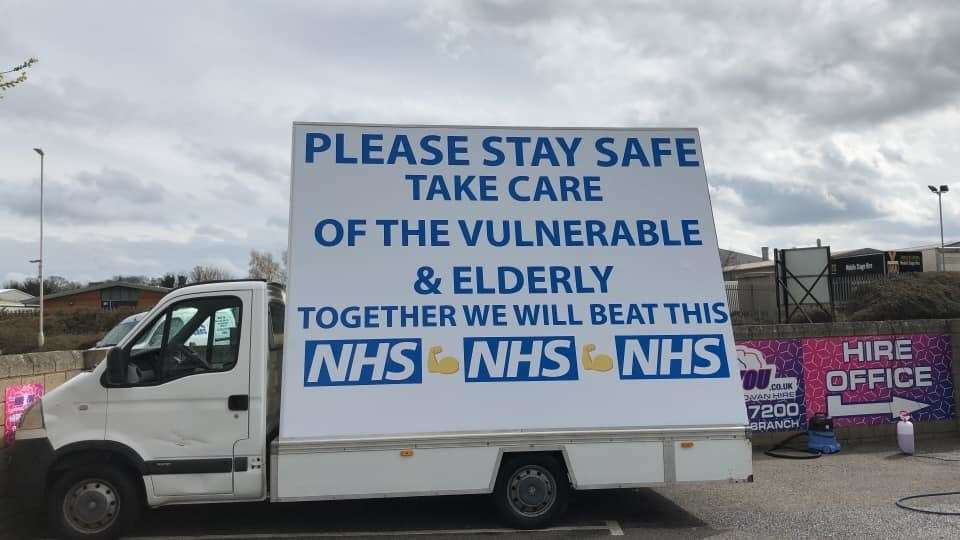 Sittingbourne car rental firm Hire2You has revamped its advertising vans to thank the NHS during the coronavirus crisis