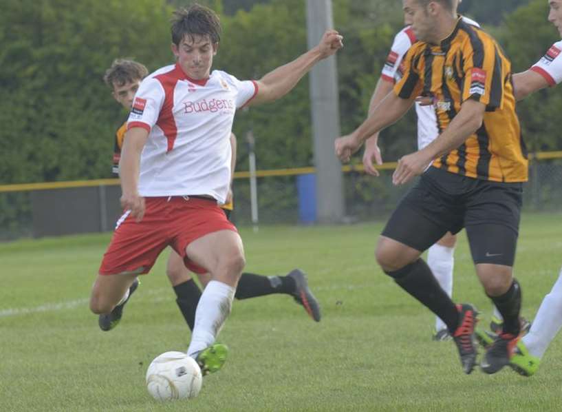 Laurence Harvey in action for Whitstable Town Picture: Gary Browne