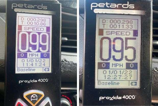 Multiple drivers have been issued TOR's for excess speed. Picture: Kent Police