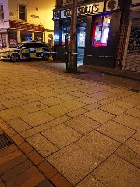 Police outside City Slots in Chatham High Street Picture: Jay Day (55388011)