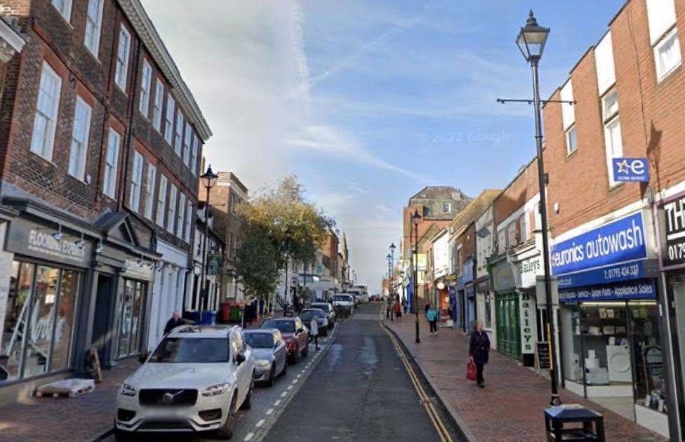 The alleged robbery took place in Sittingbourne High Street. Picture: Google