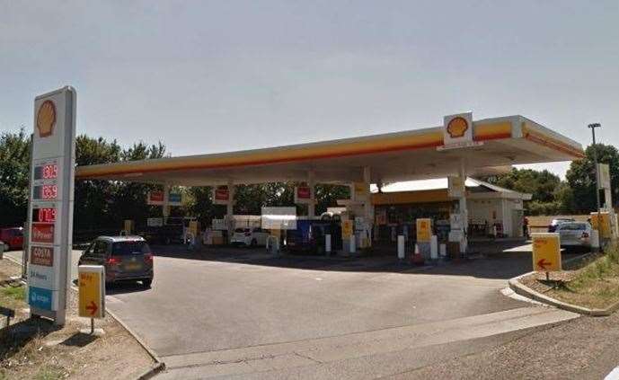 The Shell garage was targeted on Detling Hill in January