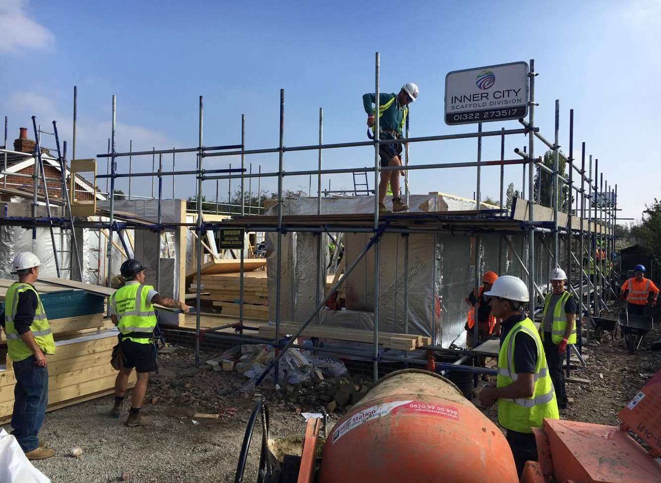 Around 50 tradespeople were on site for the first day of the build for DIY SOS
