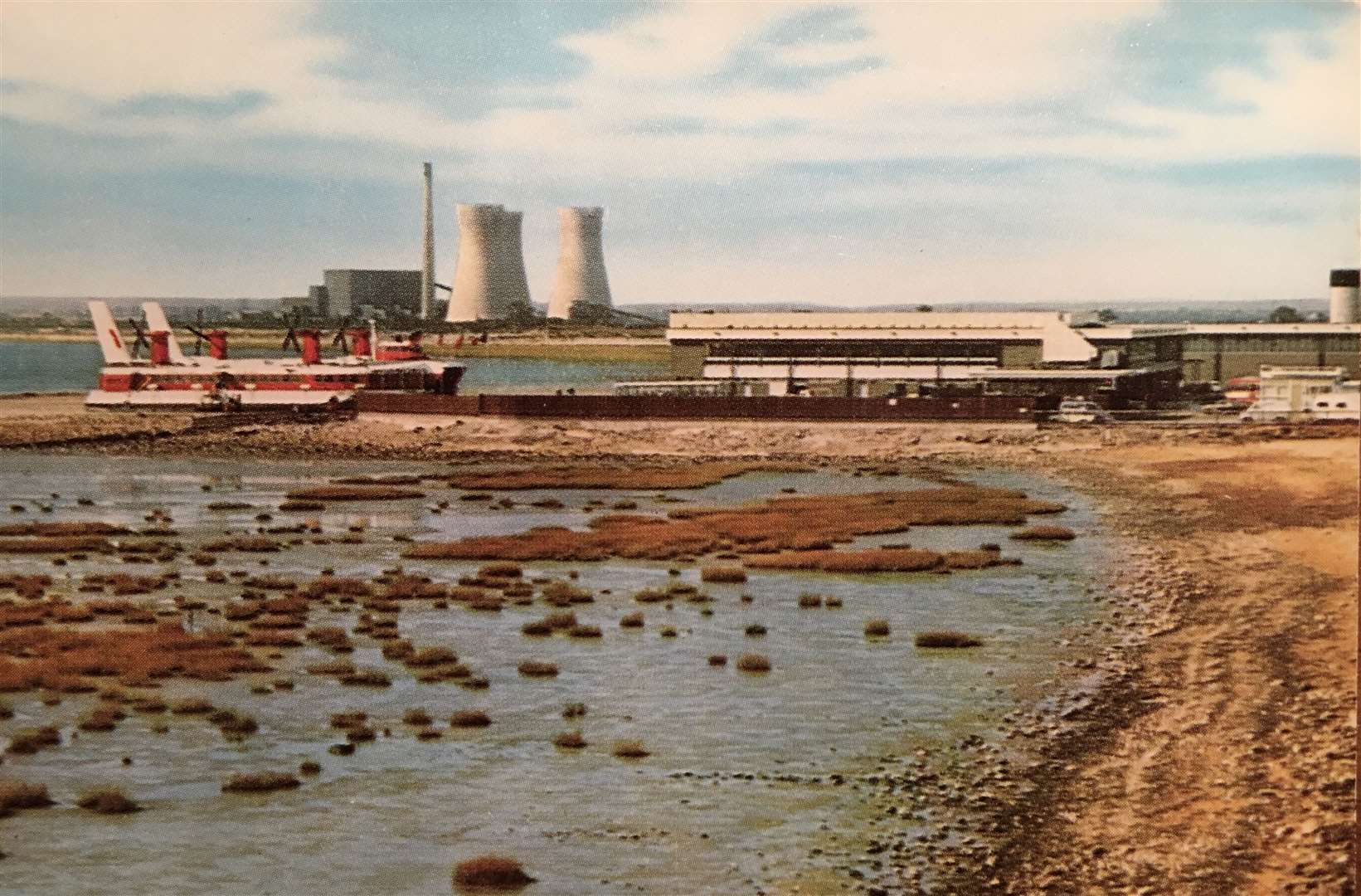 The once-booming Pegwell Bay hoverport near Ramsgate - with the Richborough power station towers, since demolished, in the background. Picture: Colin Varrall
