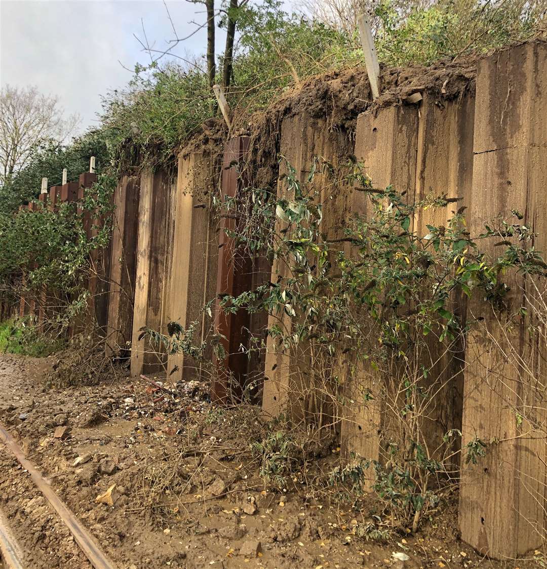 Engineers are currently at Cuxton inspecting the damage. Picture: @NetworkRailSE