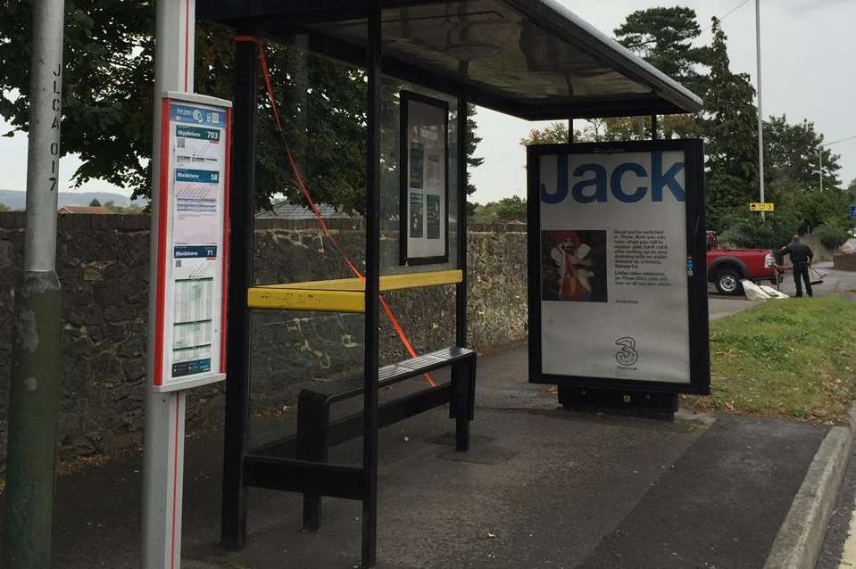 Bus stops on both sides of the London Road, in Ditton, were damaged.