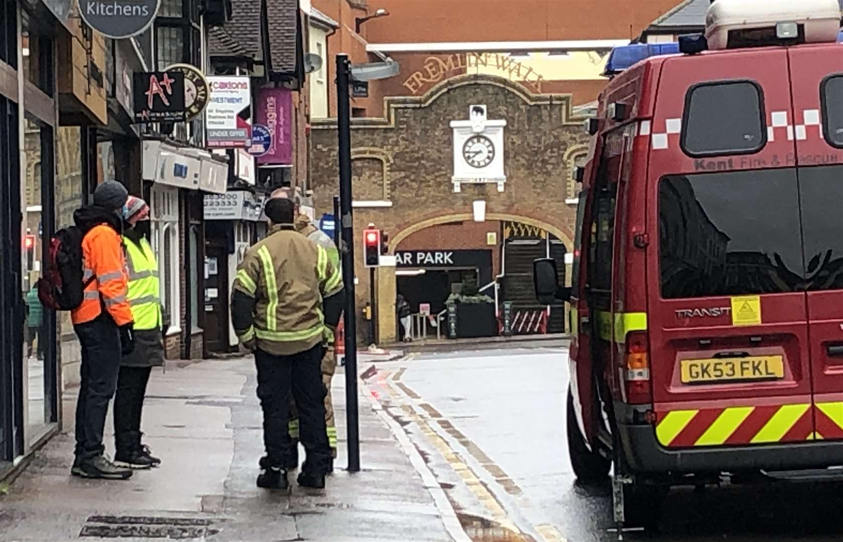 Emergency services were called to a fire in a fourth floor flat in Pudding Lane