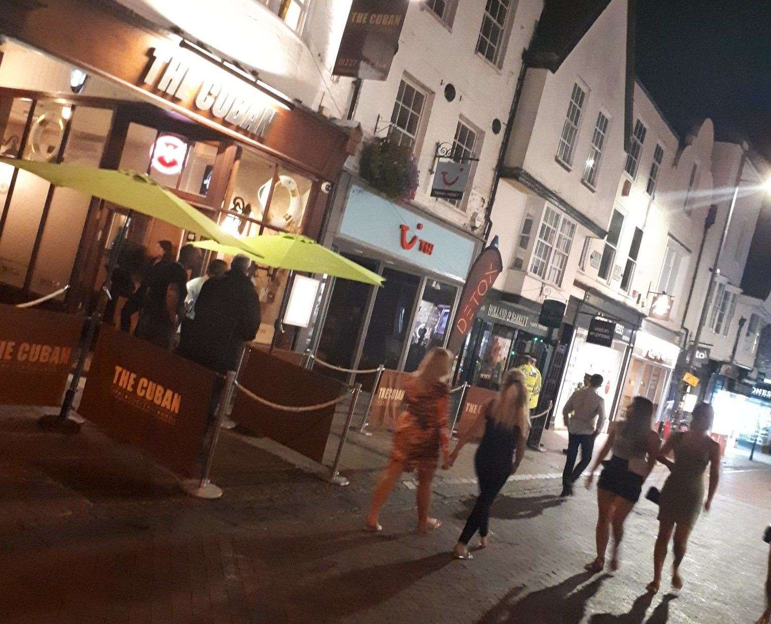 A knife arch was used at The Cuban in Canterbury by police to check people were not carrying weapons. (14673593)