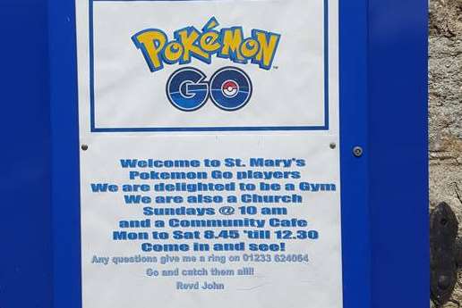 The Pokemon notice at St Mary the Virgin church in Willesborough