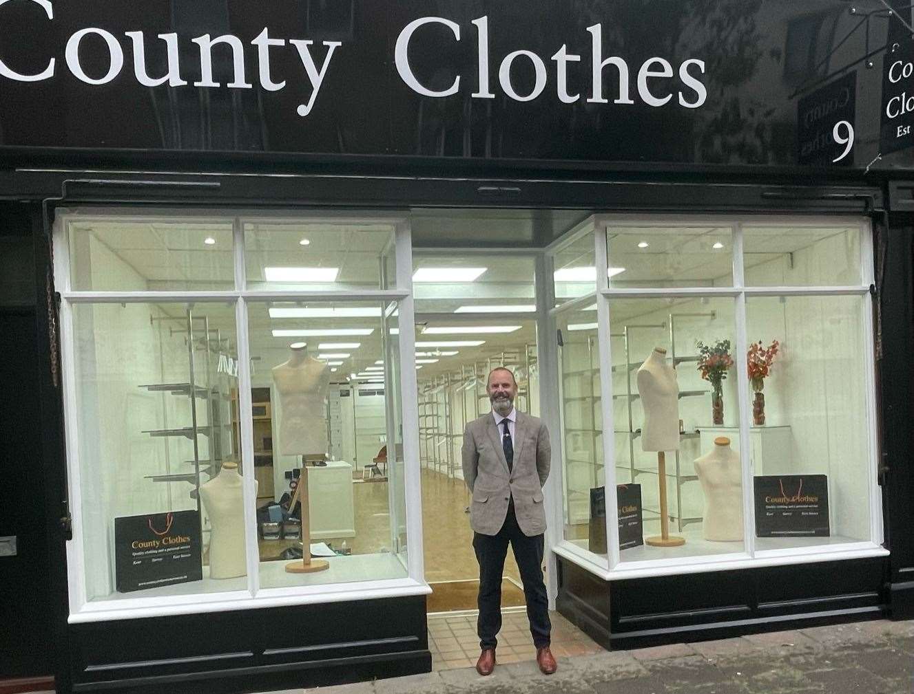Store manager Mark Pegg outside the new County Clothes in Herne Bay